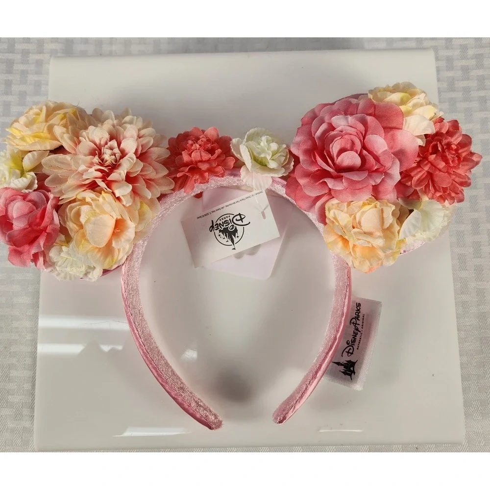 Disney Parks Set Of 3 Mickey Mouse Minnie Ears Lights Up New with Tags Flowers
